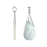 Handcrafted 925 Silver Overlay Teardrop Pendant With Mother Of Pearl For Women